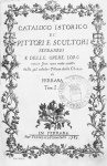 Il frontespizio del Catalogo Istorico (1732) del Cittadella, Ferrara, Biblioteca Ariostea.