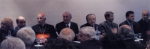 Il presidente della Cassa di Risparmio di Ferrara, Alfredi Santini, con alcune delle personalità intervenute all'inaugurazione, a Roma.