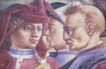 ll ritratto di Leon Battista Alberti, insieme ai Sapienti nell'affresco del mese di Marzo, Salone dei Mesi, Palazzo Schifanoia, Ferrara. 