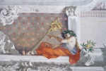 Gli affreschi della Sala delle Arti: un particolare con la raffigurazione della Musica.