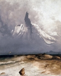 Peder Balke, Il monte Stetind nella nebbia, 1864, Oslo, Nasjonalgalleriet.