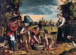 Maestro dei Dodici Apostoli, Giacobbe e Rachele al pozzo, Ferrara, Pinacoteca Nazionale, legato della Fondazione Cassa di Risparmio di Ferrara.