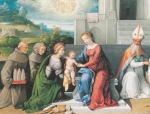 Benvenuto Tisi (il Garofalo), Maria col bambino e i santi Bernardino, Antonio da Padova, Cecilia e Giminiano, Dresden, Gemäldegalerie Alte Meister. 