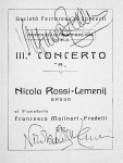 Uno dei programmi dei concerti della ''Esseffedici'', con autografi di direttori ed esecutori.