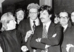 L'attore Giancarlo Giannini accolto al Cinema Apollo l'8 marzo 1975.