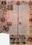 ''Breviario di Lionello d'Este'', foglio sciolto di manoscritto miniato...