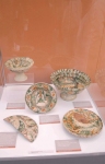 Alcuni dei pezzi della collezione di ceramiche graffite estensi, esposte al pubblico lo scorso anno.