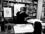 Don Franco Patruno nello studio di Casa Cini.