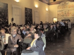 Palazzo dei Diamanti, Pinacoteca Nazionale di Ferrara, Salone d'Onore. Un'immagine del folto pubblico che ha seguito il ciclo di mini-conferenze all'interno dell’iniziativa Aperitivi d'Arte.