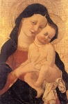 Maestro dagli occhi ammiccanti (metà del XV secolo), La Vergine col Bambino, Ferrara, Pinacoteca Nazionale, Collezione Costabili.