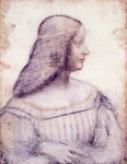 Leonardo da Vinci, Ritratto di Isabella d'Este (1500), Parigi Musée du Louvre.