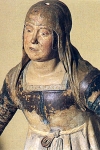 Eleonora d'Aragona ritratta come Maria di Cleofa. Ferrara, Chiesa del Gesù.